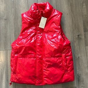 NWT! Shiny red vest with fleece inside